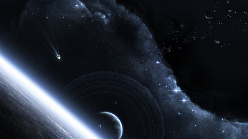 space planet with rings