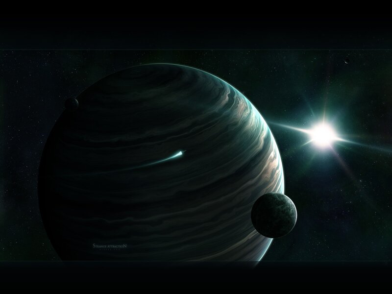 Space planet with star