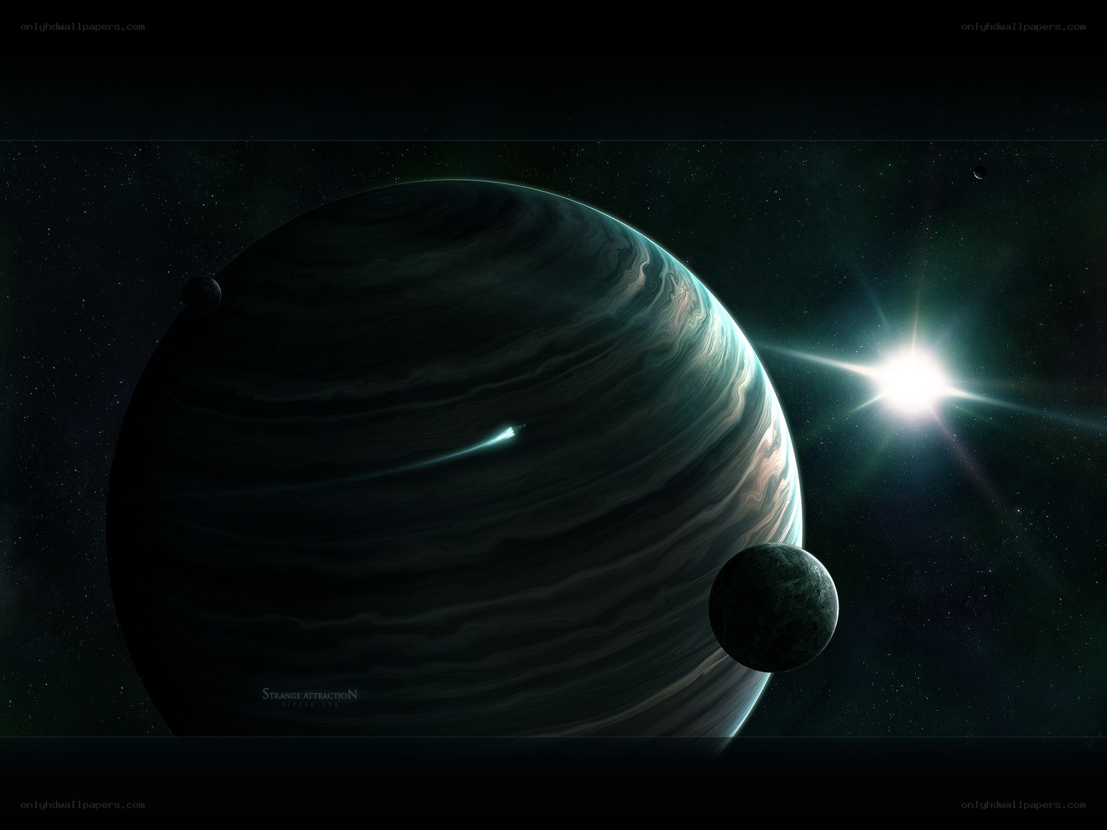 Space planet with star