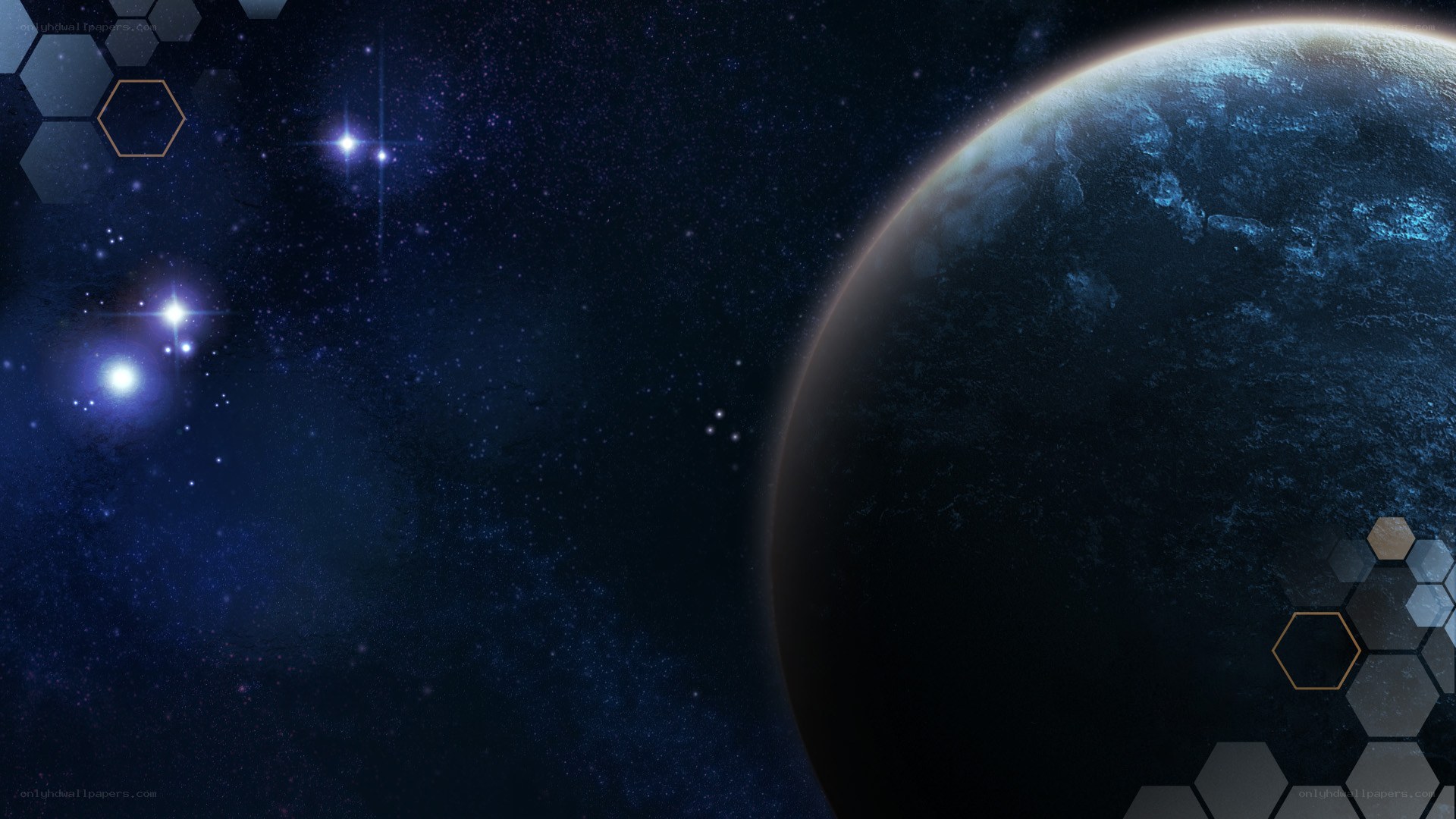 space planet with stars