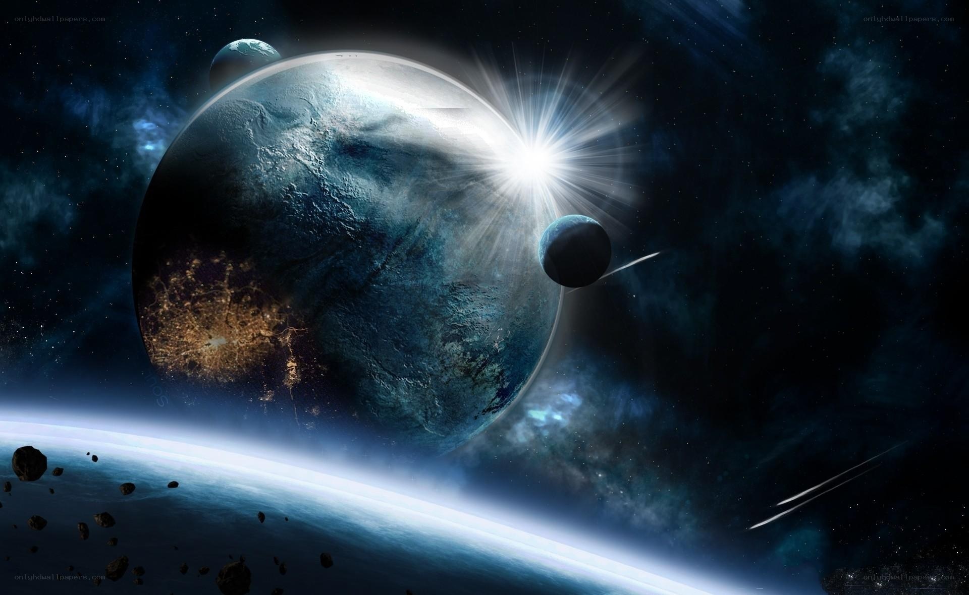 space planet with stars