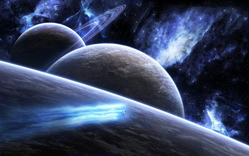 Space planets and nebula