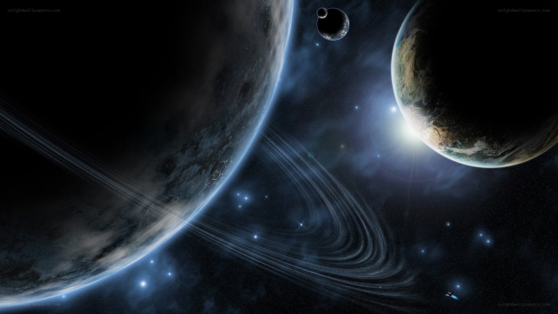 space planets and rings
