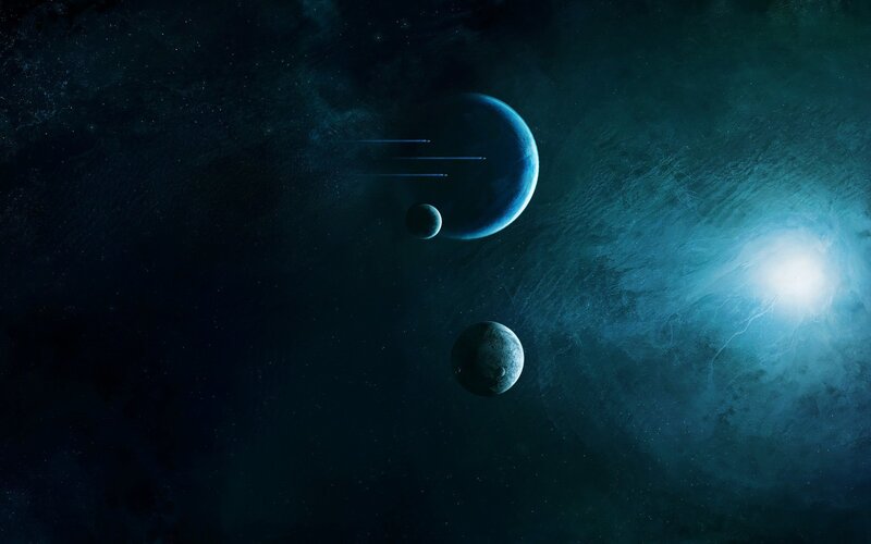 space planets and starlight