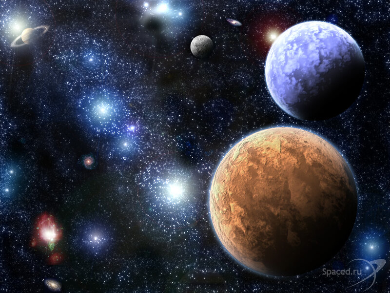 Space planets and stars