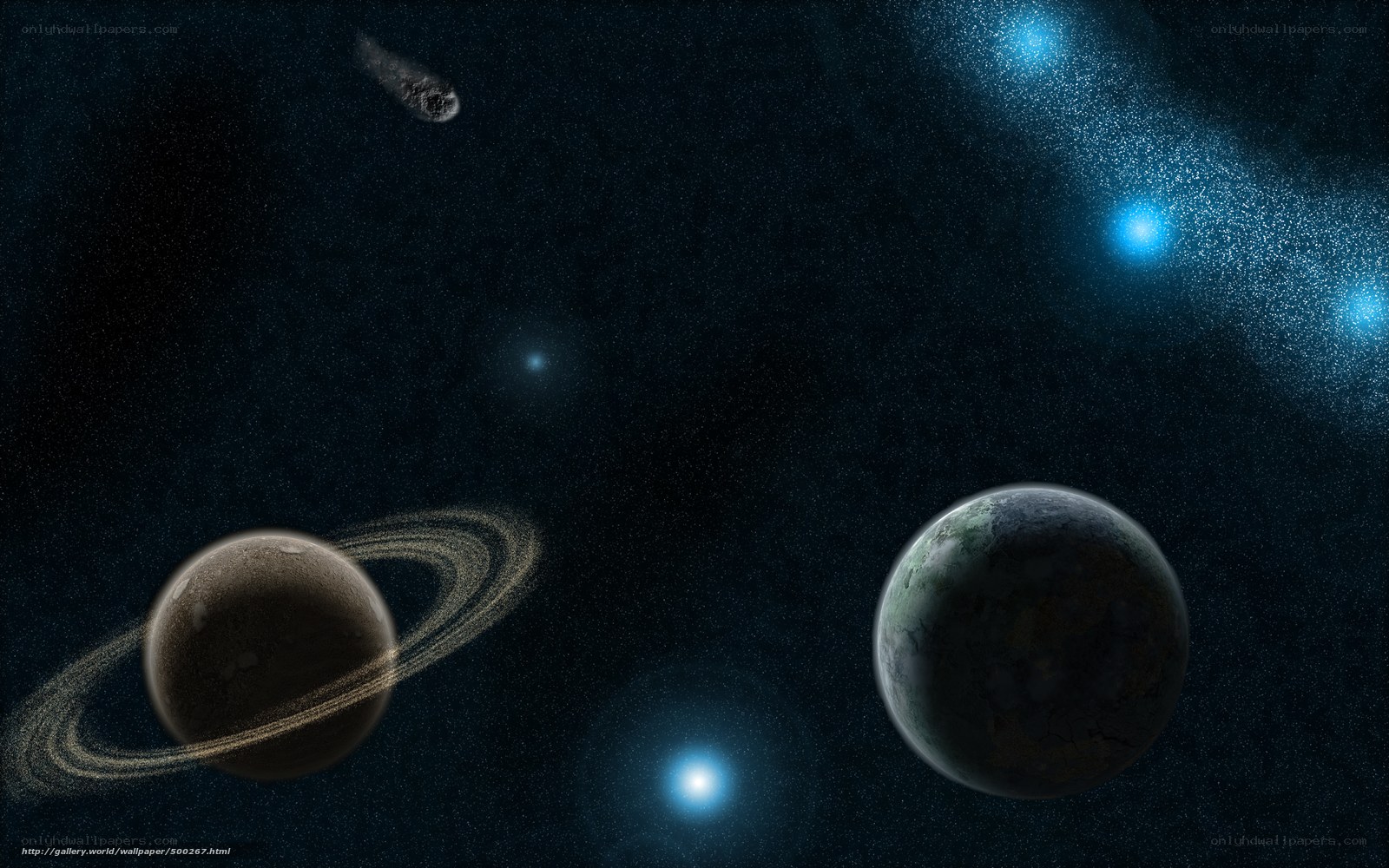 space planets and stars