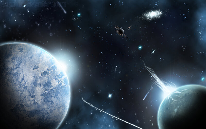 space planets and stars