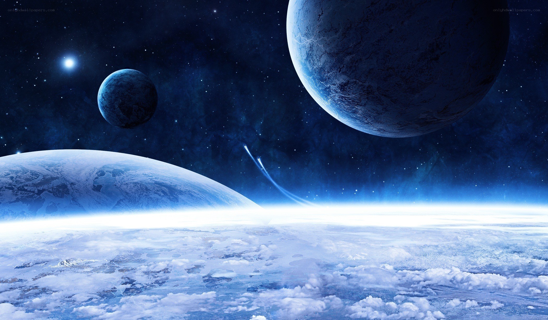 space planets and stars