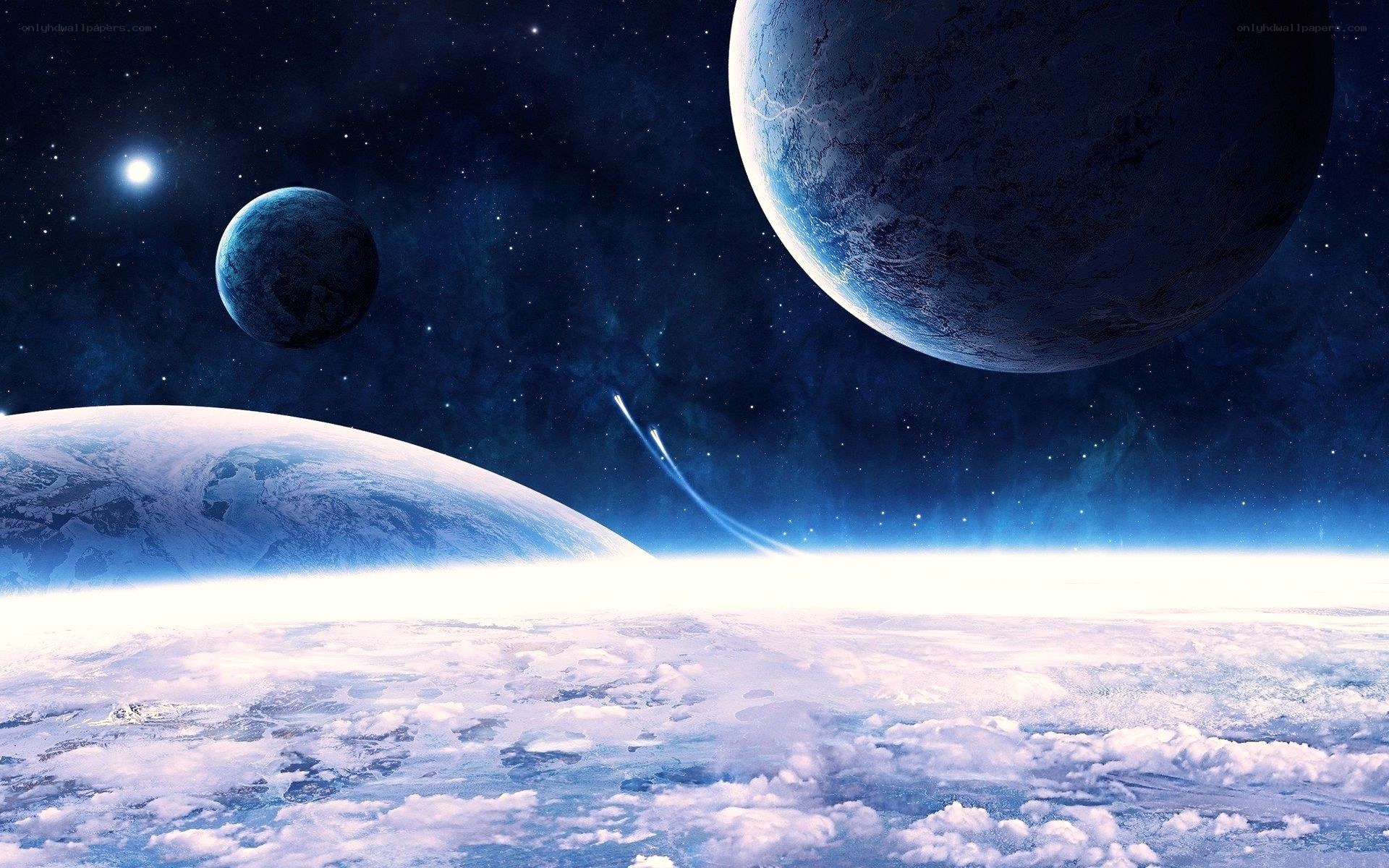 space planets and stars
