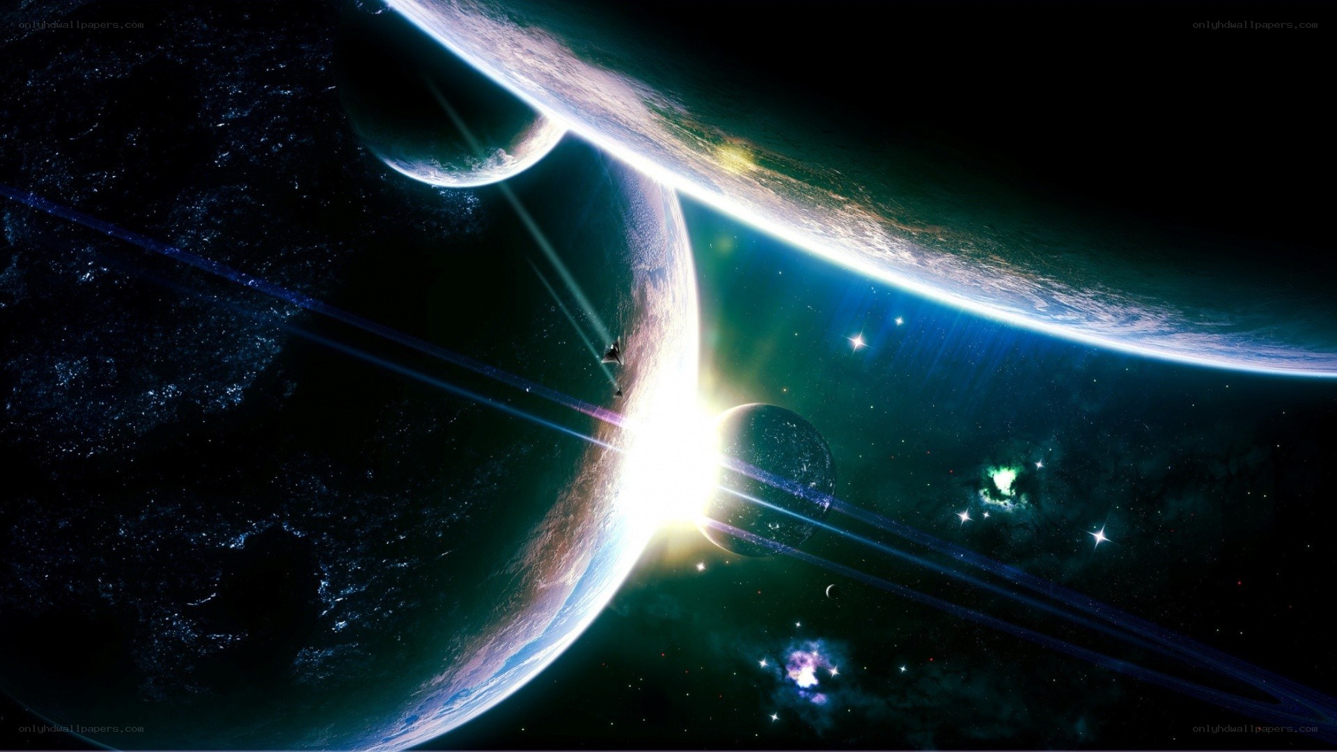 space planets and stars