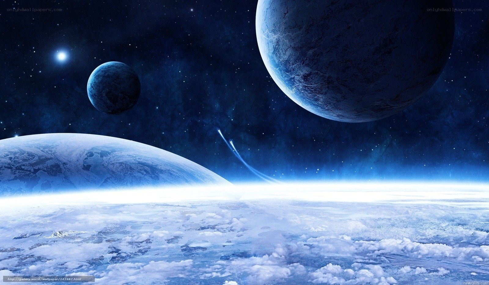 space planets and stars