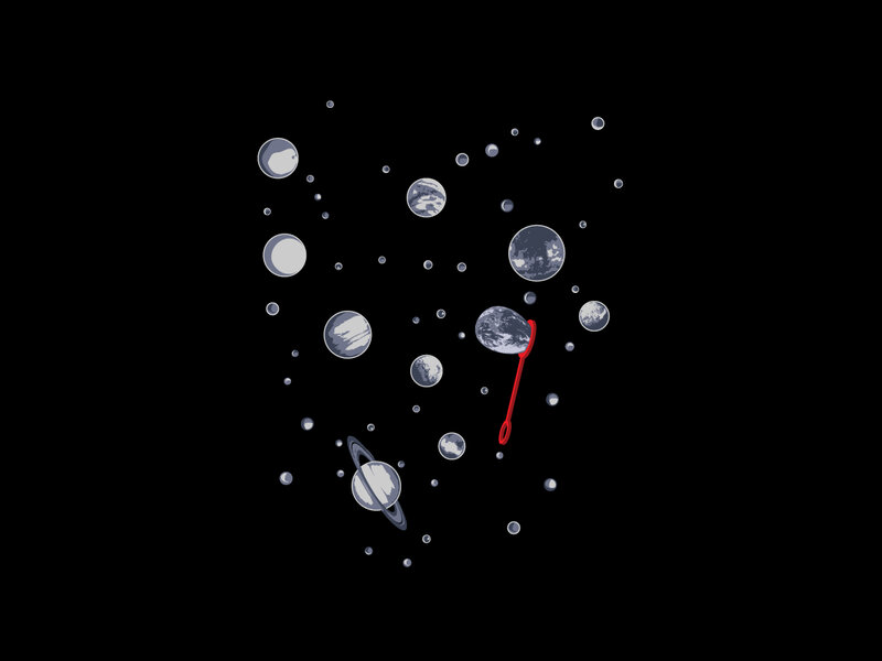 space planets clock