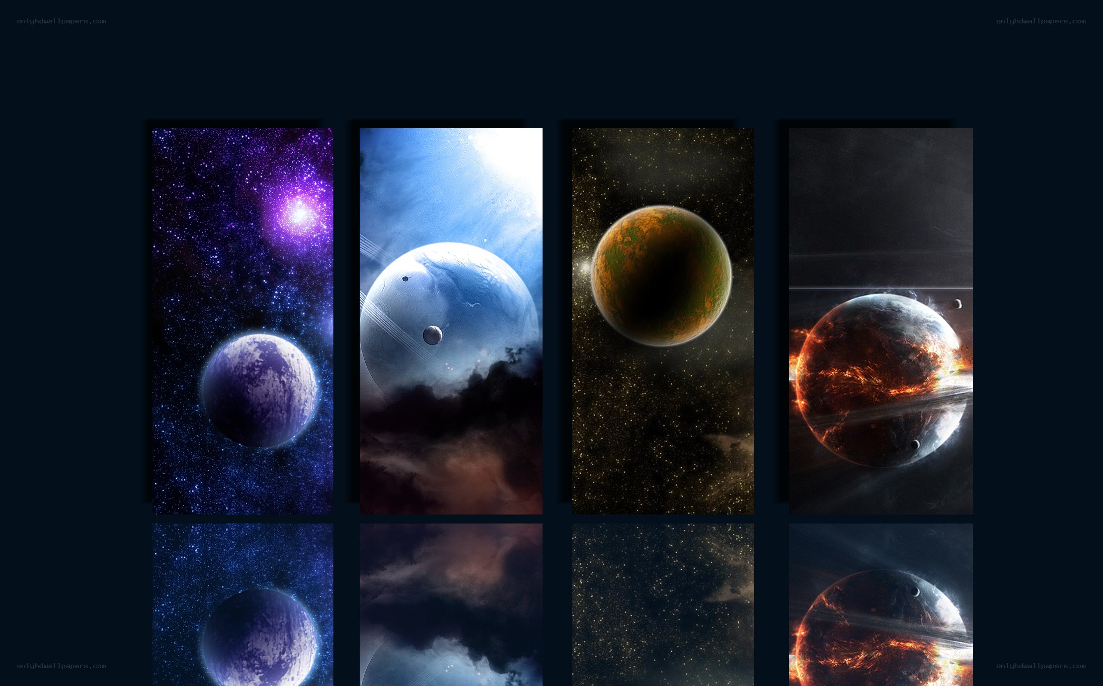 space planets collage