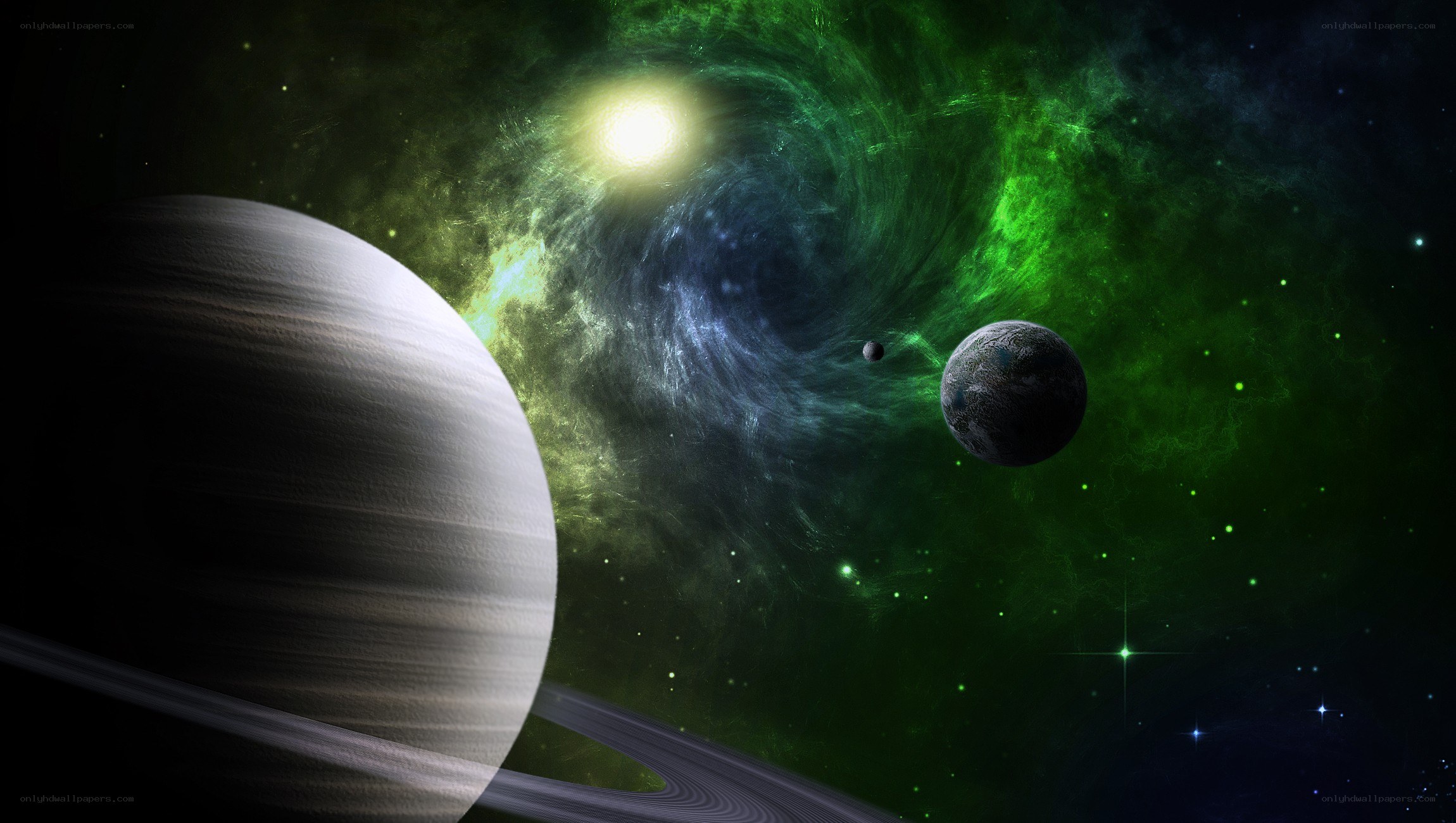 space planets nebula