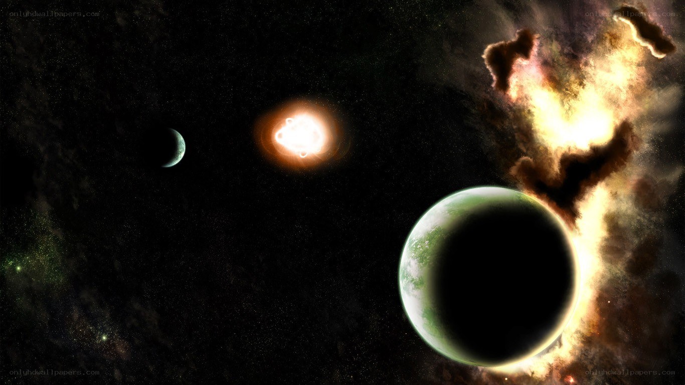 space planets nebula