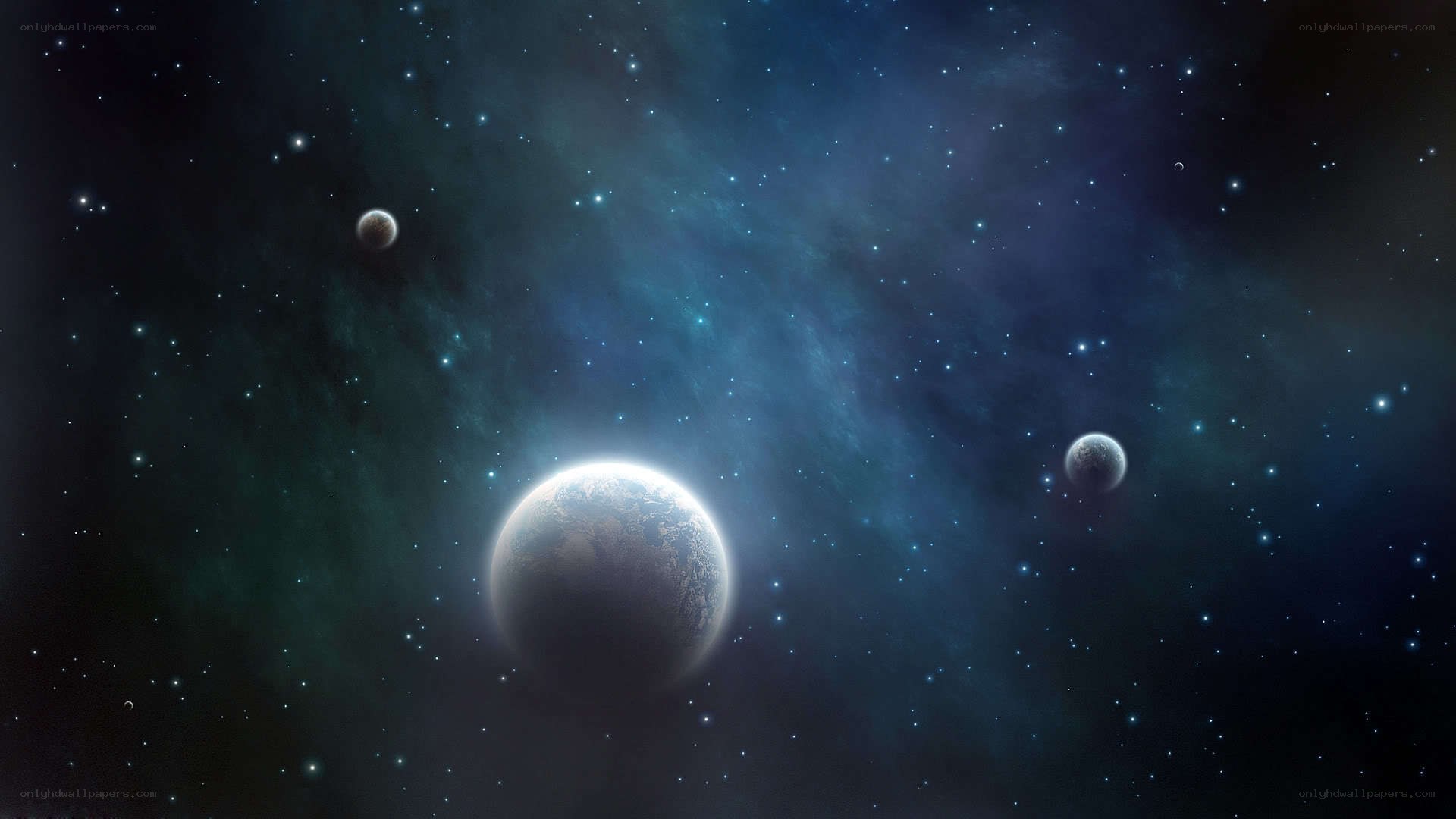 space planets nebula stars