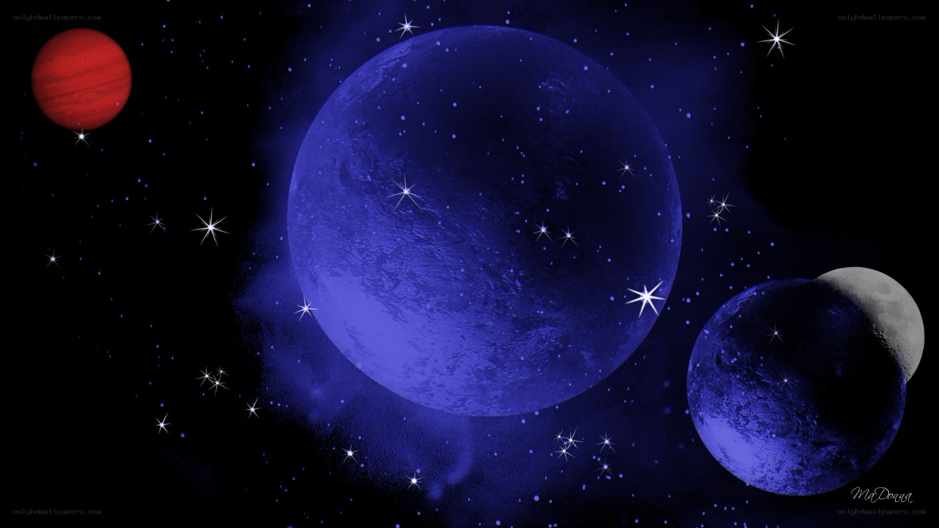 space planets stars