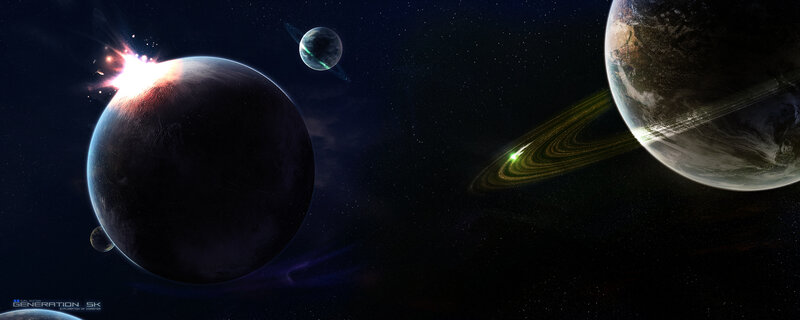 space planets with explosions