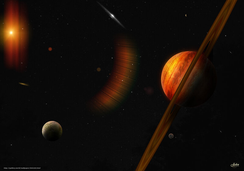 space planets with rings