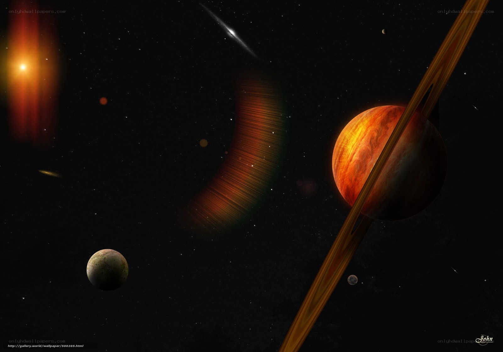 space planets with rings