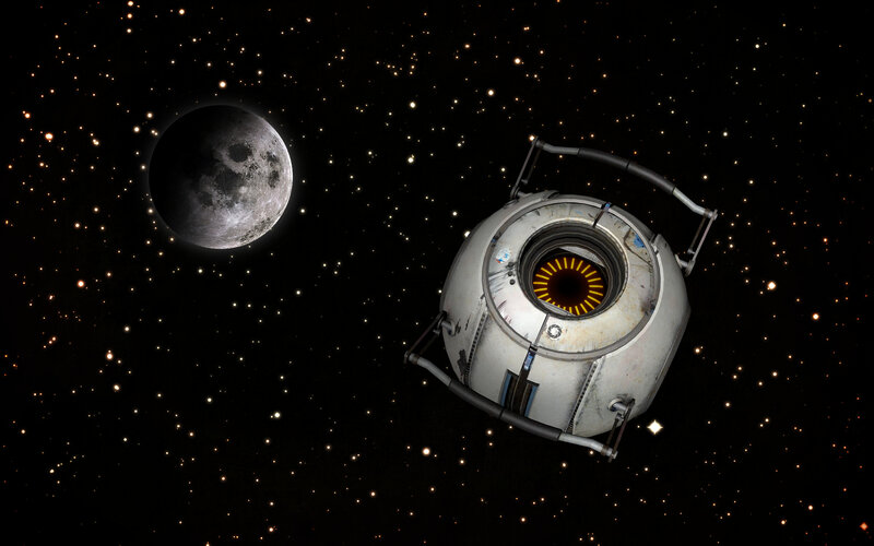 space pod near moon