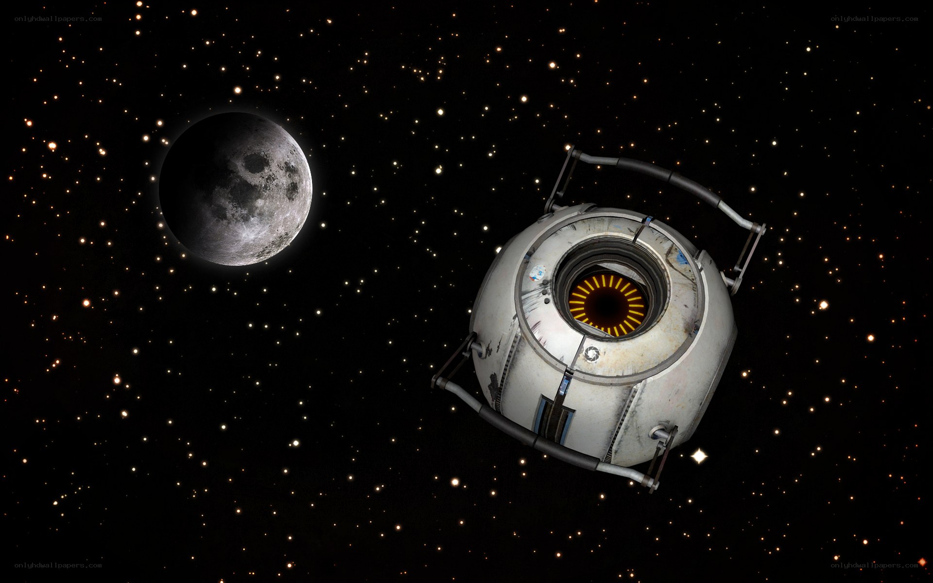 space pod near moon