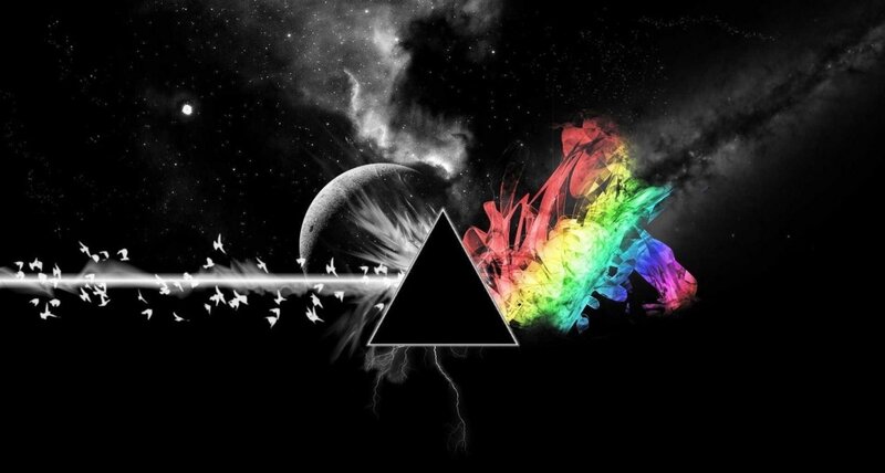 space prism with rainbow light