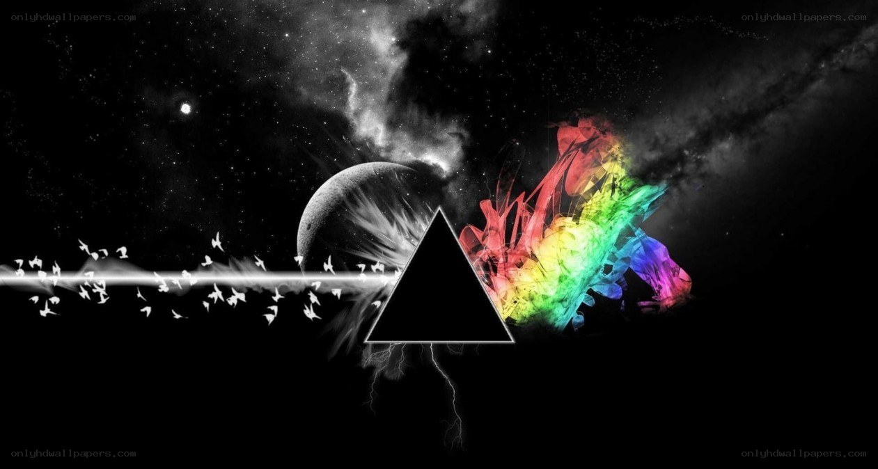 space prism with rainbow light