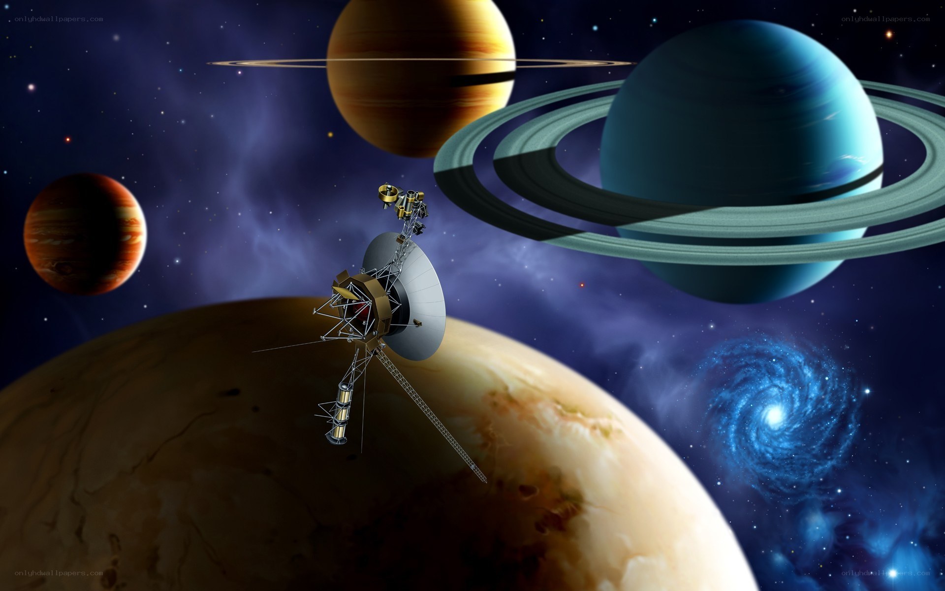 space probe near gas giants
