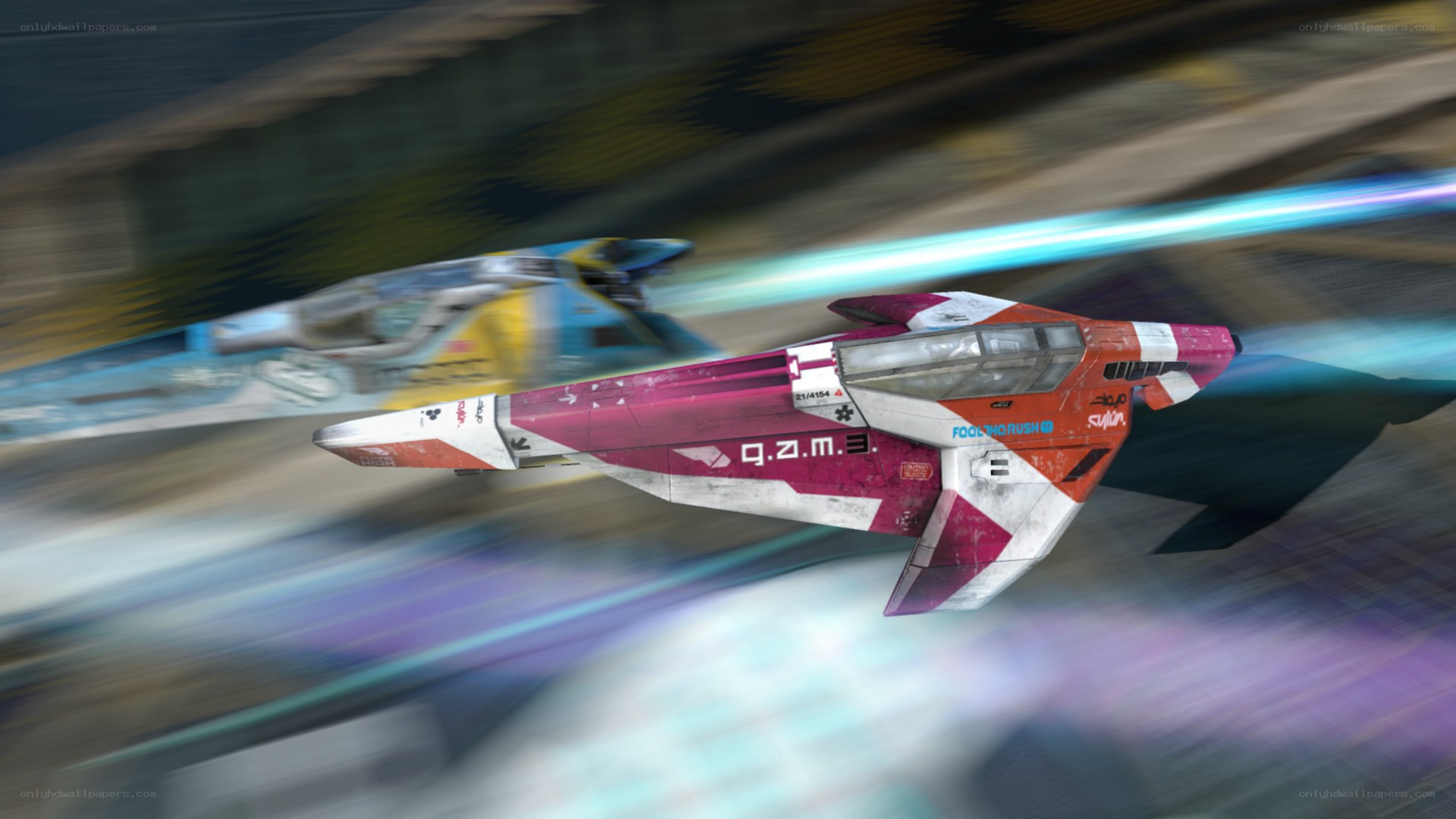 space race with futuristic ships
