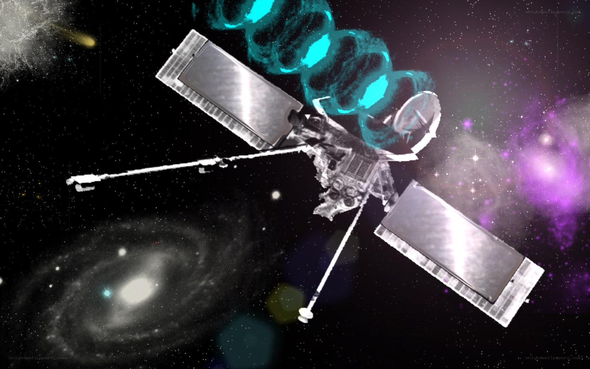 space satellite in deep space