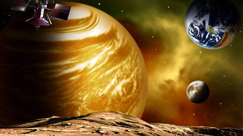 space satellite near gas giant