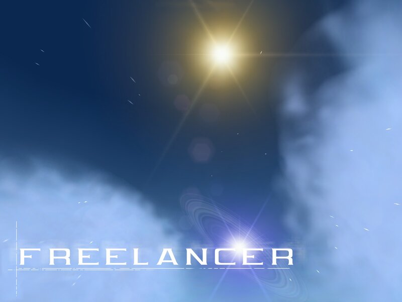 Space Scene with Planet — Blue