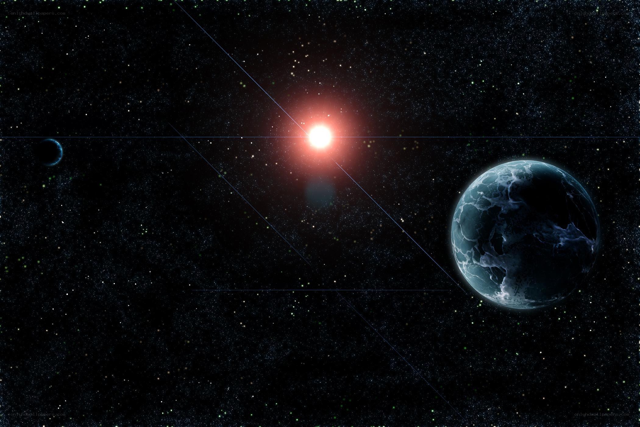 space scene with planets