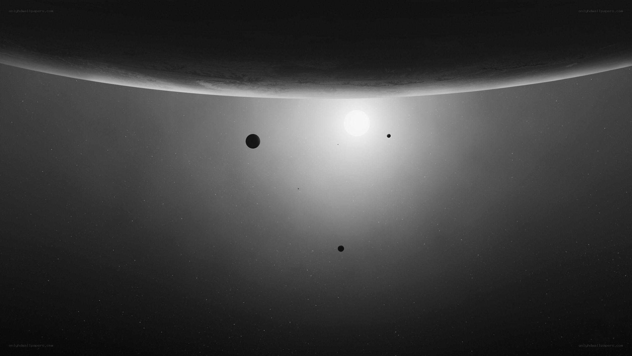 Space scene with planets