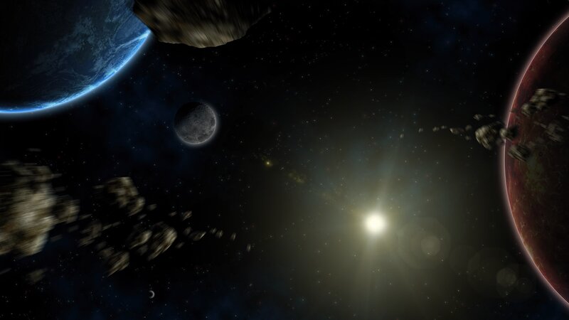 Space Scene with Planets — Black, Dramatic