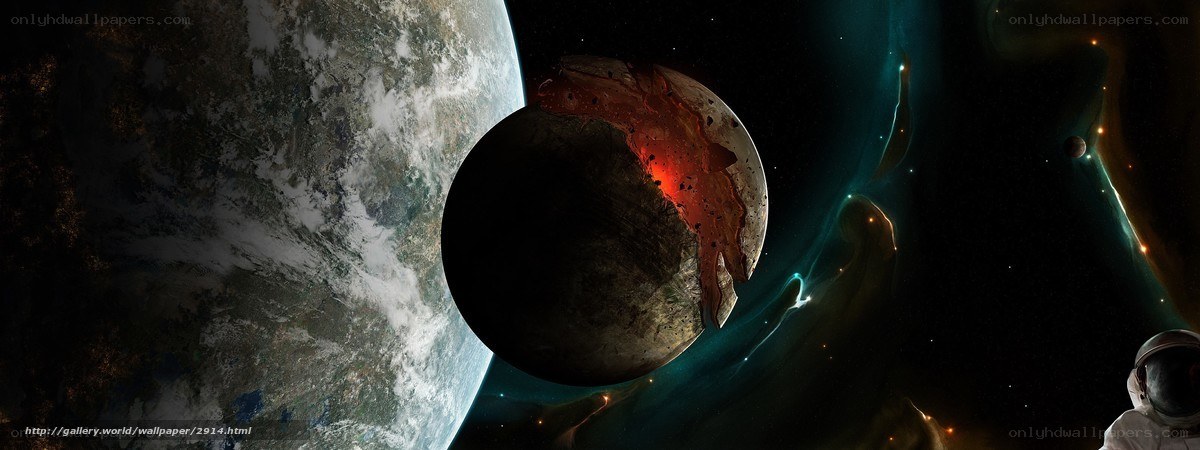 space scene with planets