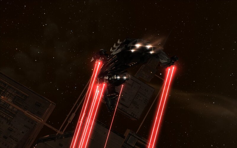 space ship firing lasers