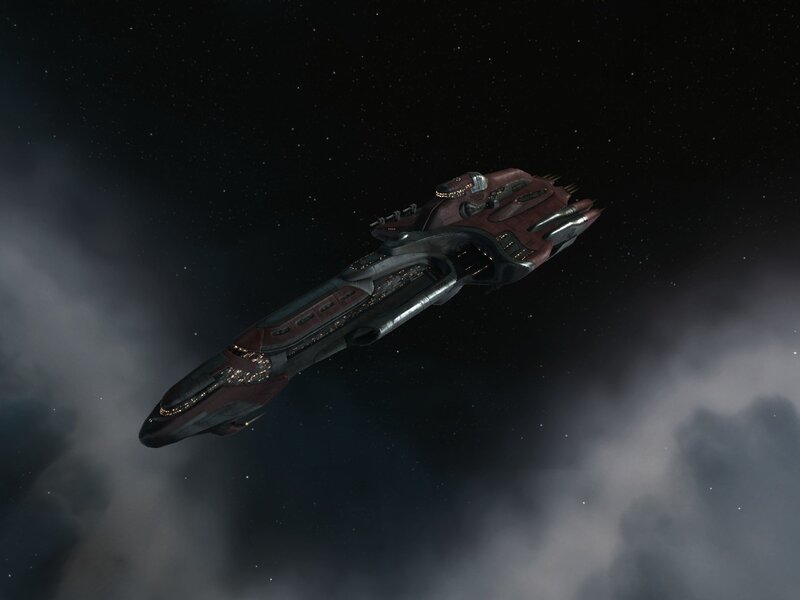 space ship in nebula