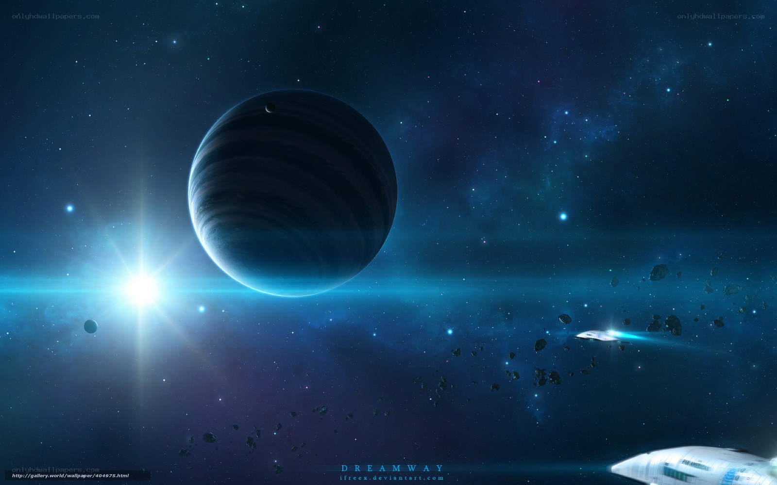 space ship near planet