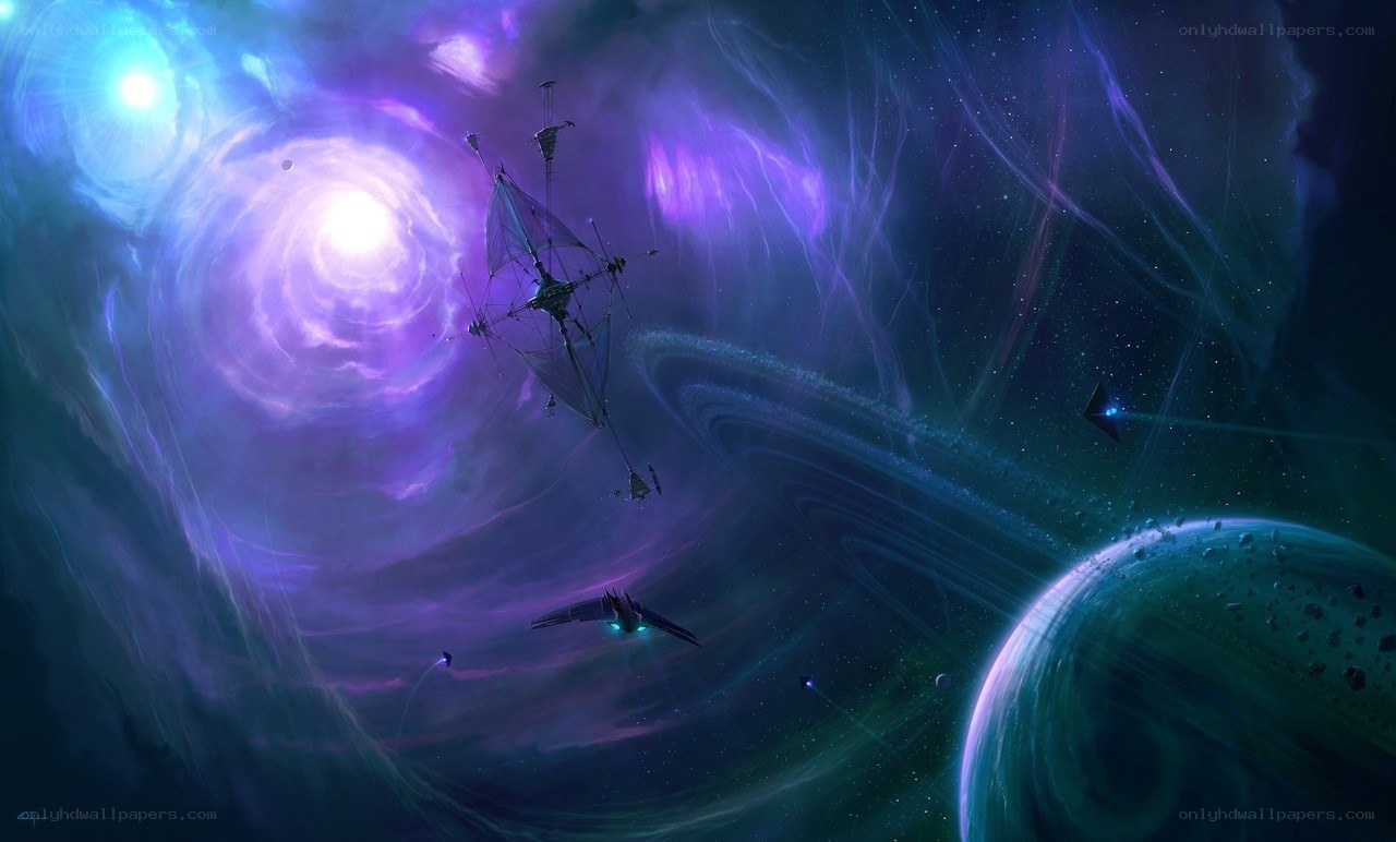 space ships in nebula