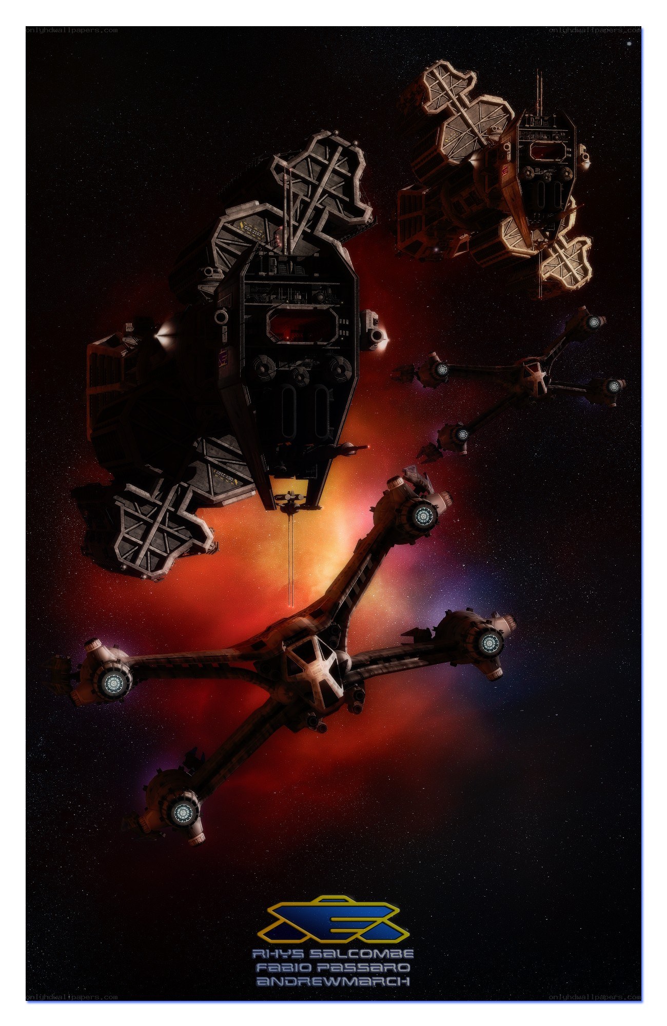 space ships in nebula