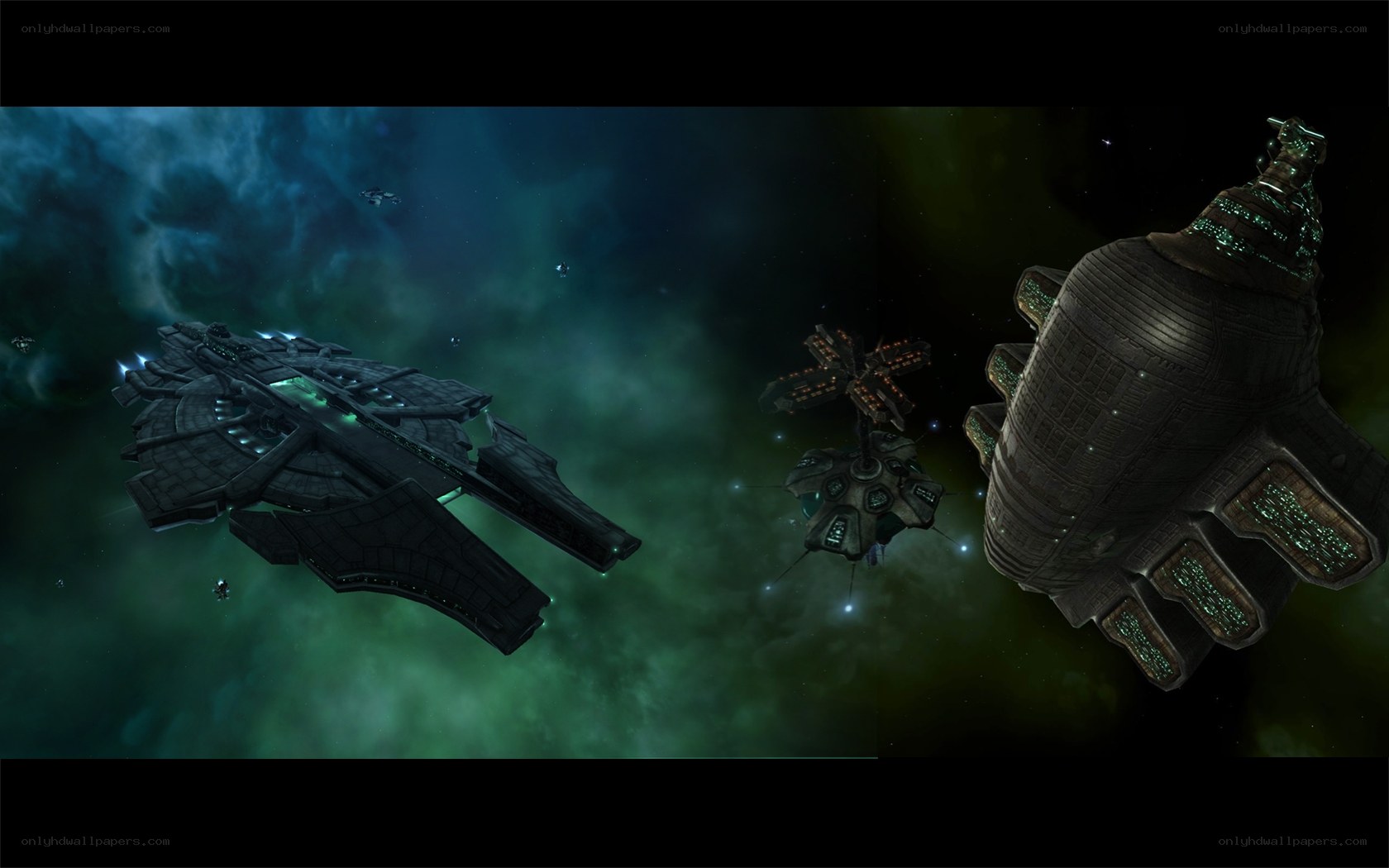 space ships in nebula