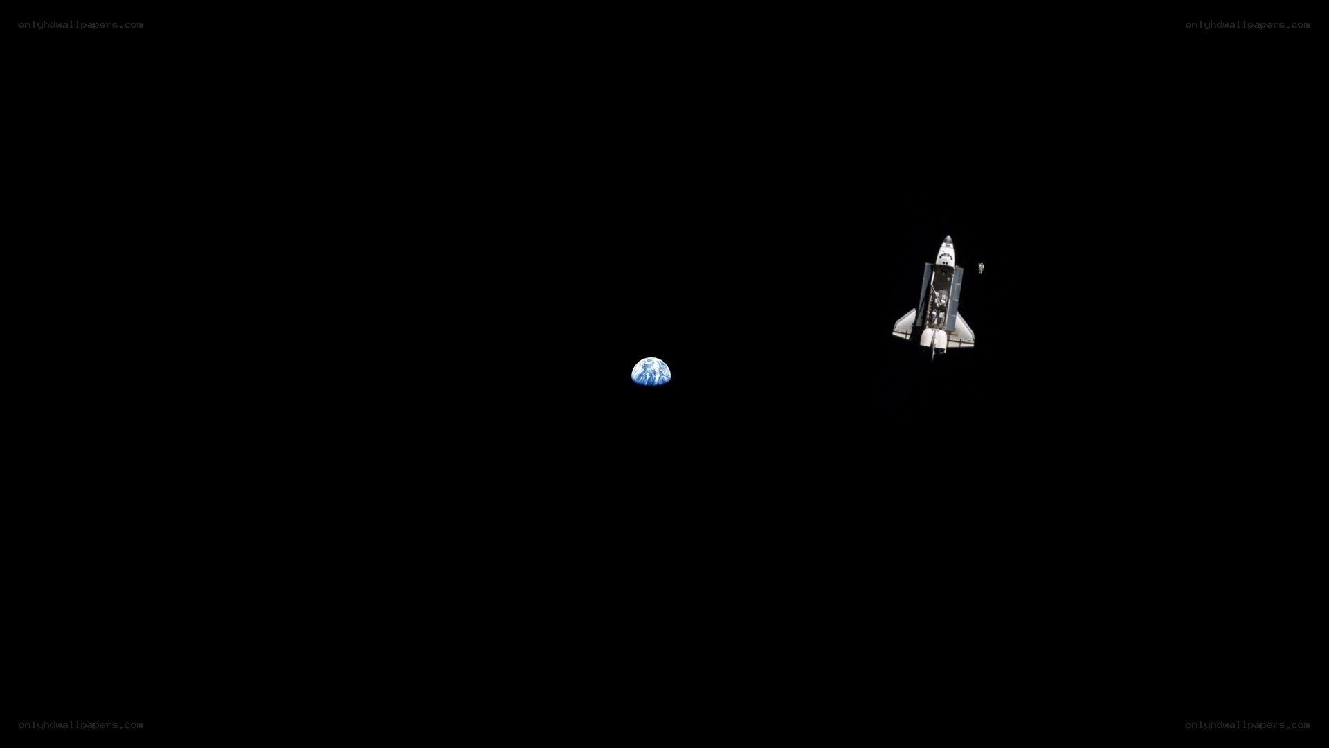Space shuttle and Earth view