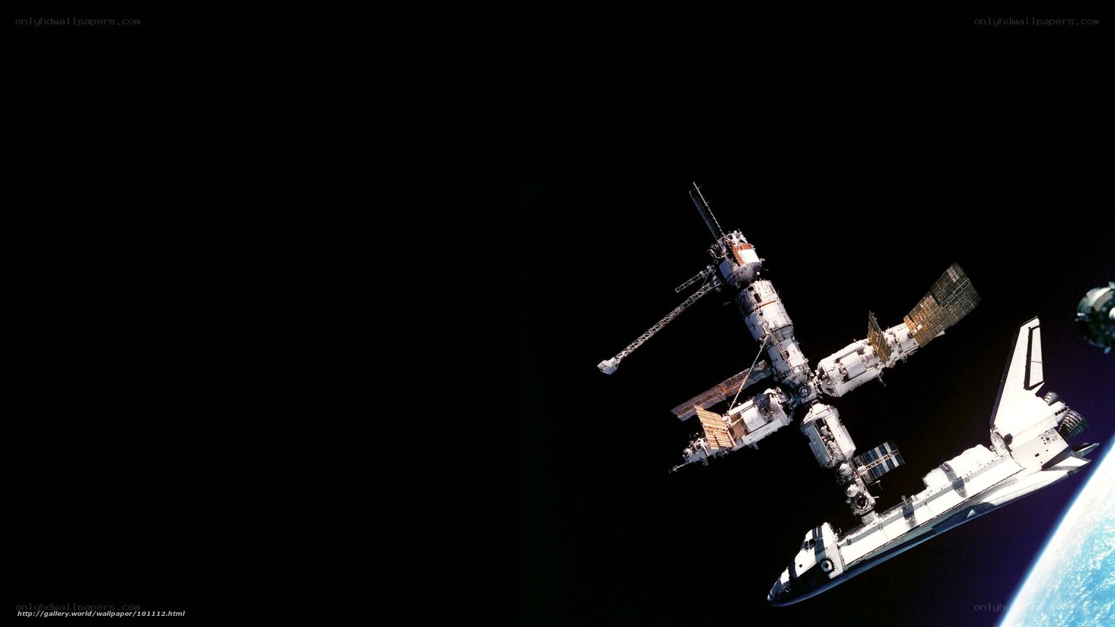 Space shuttle and space station