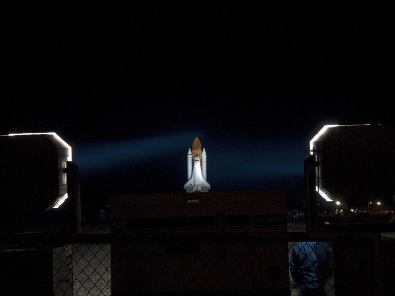 Space shuttle at night