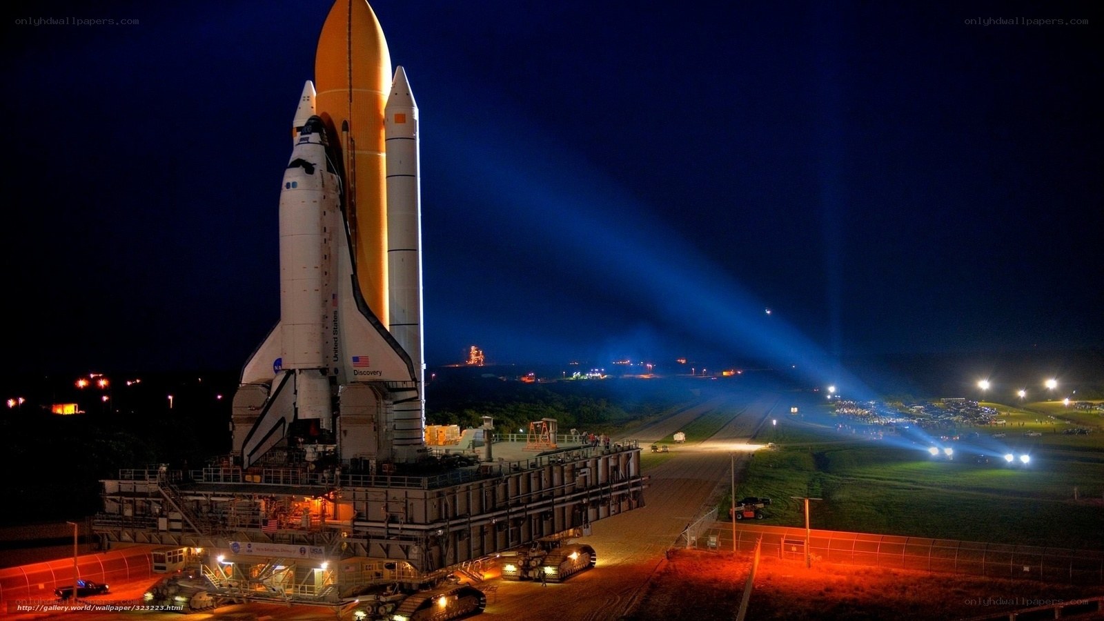 Space shuttle at night