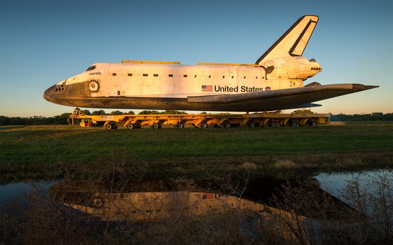 Space Shuttle Atlantis — Blue, Serene, Sunset
