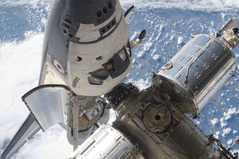Space shuttle Atlantis docked