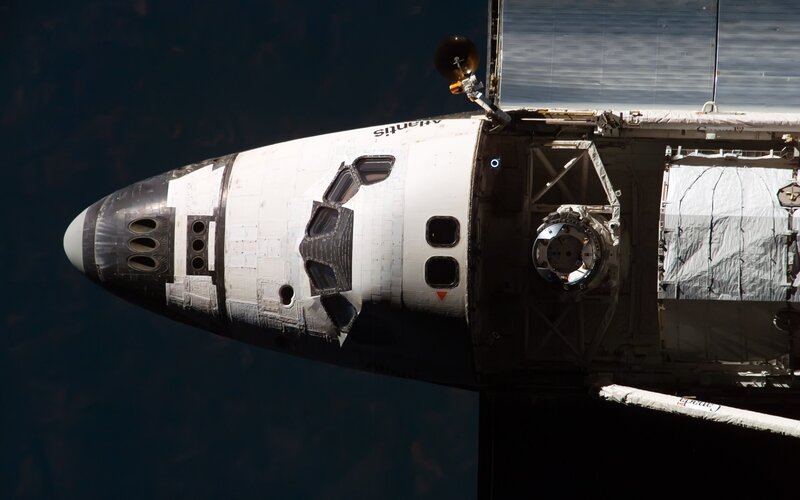 Space shuttle Atlantis docked
